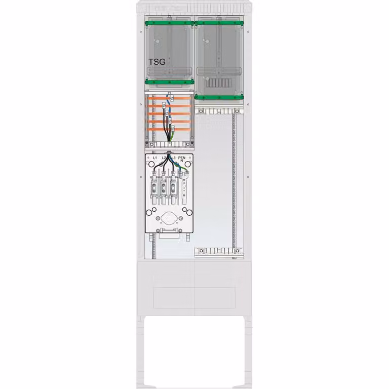 ABN Illuminazione stradale Colonna di collegamento 1 ZP, TSG, 5 poli, spazio libero 250x750, IP54, copertura ZP, HAK SB205ZL1513