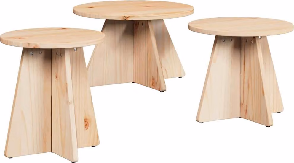 Tavolino da salotto 3 pcs Naturale