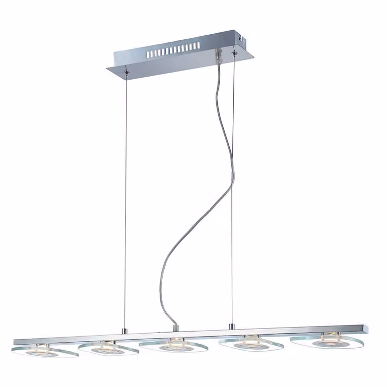 Lampadario a LED Bill cromato 4,5 W, bianco caldo, 1800 lm, metallo, dimensioni: 100x90x13 cm, IP20, Italux