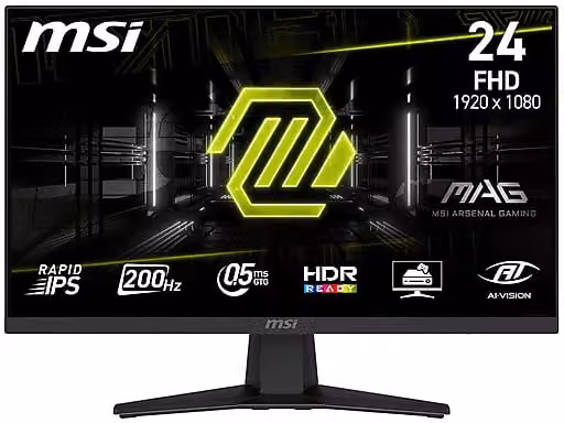 Monitor Gaming MSI MAG 244F da 23,8 pollici Full-HD IPS, 200 Hz, Nero – 1