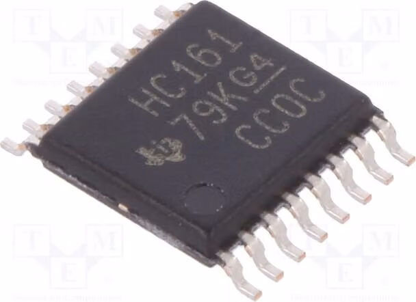 3 contatori binari a 4 bit SMD, sincroni, modello SN74HC161PW, utilizzabili come contatori o divisori di frequenza