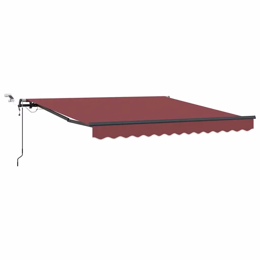 Tenda da sole retrattile automatica Videx con LED e telecomando, colore antracite e rosso, L: 300 cm, P: 250 cm – 2