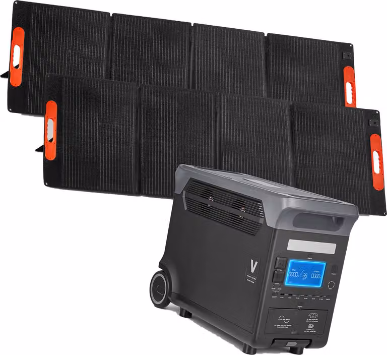 SucceBuy Powerstation portatile con 2 pannelli solari da 200 W, generatore solare da 3000 W, batteria LiFePO4 da 3072 Wh e 13 porte, adatta per emergenze, campeggio e viaggi in camper