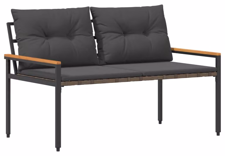 Panca da esterno, due posti, 116 x 67,5 x 72 cm, realizzata in rattan sintetico