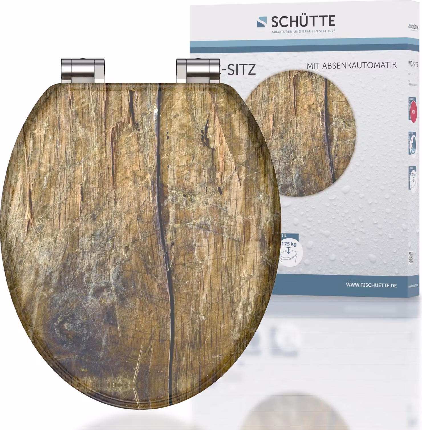 Sedile per WC SCHÜTTE MDF LEGNO SOLIDO, coperchio per WC con chiusura ammortizzata, sedile per WC con anima in legno, sedile per WC, coperchio per WC