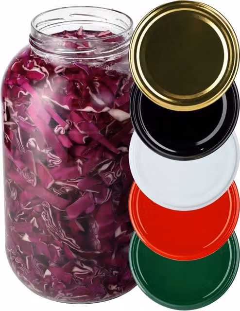 Barattoli in vetro KADAX da 4 litri per miele e conserve, coperchi, 1 pz. Diametro 100