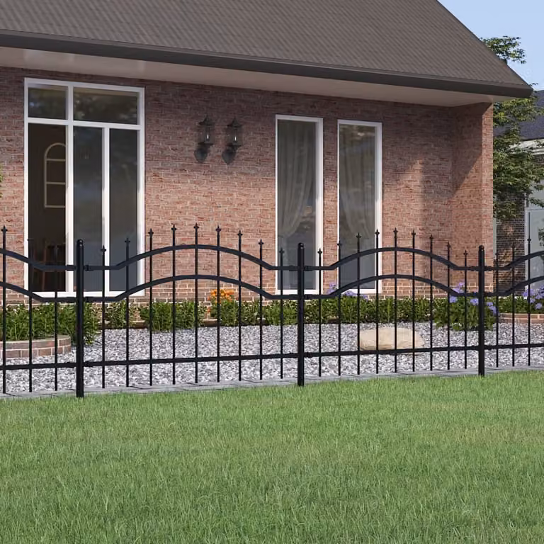 Maison Exclusive - Recinzione da giardino con punta a lancia nera 239x75 cm in acciaio verniciato a polvere