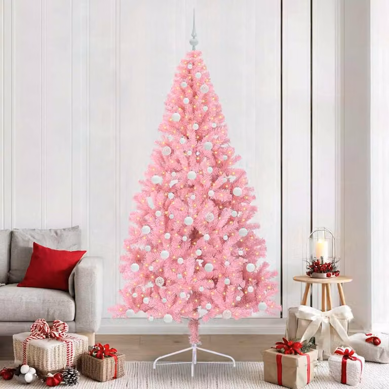 Maison Exclusive - Albero di Natale artificiale illuminato Rosa 240 cm in PVC