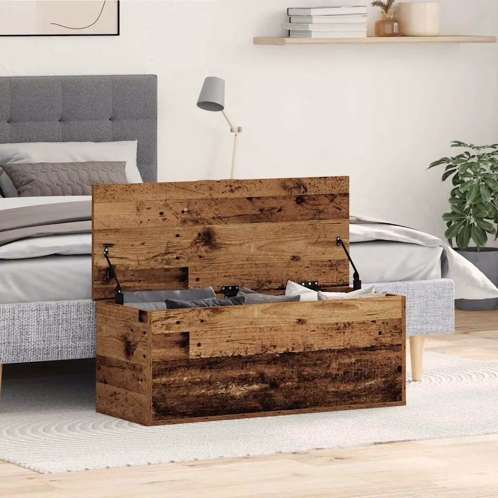 Scatola di stoccaggio moderna vidaXL in legno marrone L 90 cm x P 35 cm x H 35 cm