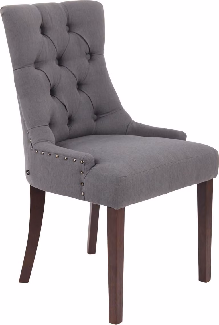 Sedia da pranzo elegante - Sedia da cucina elegante, elevato comfort di seduta, struttura in legno di gomma | Colore: grigio scuro. Colore della tonalità: Anticato