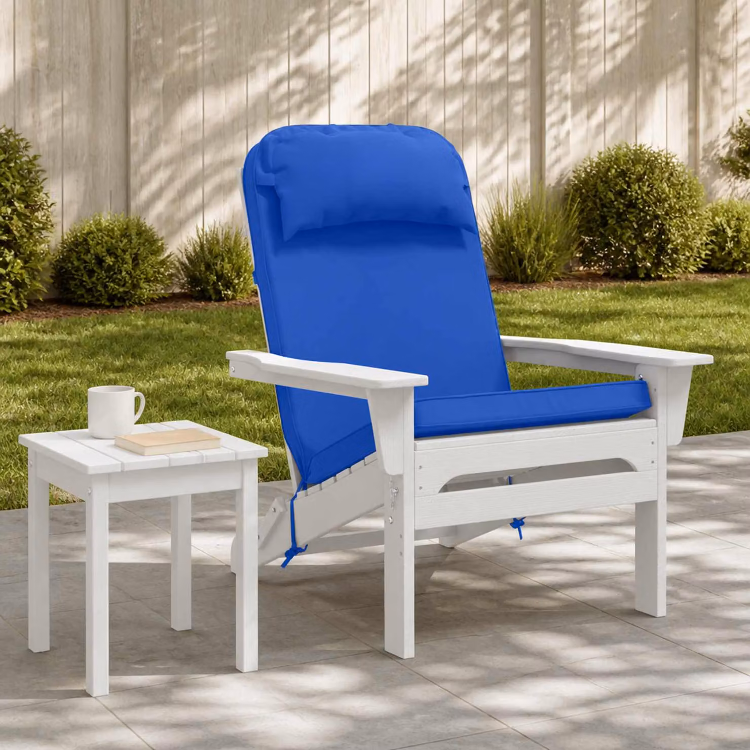 vidaXL Cuscino per Lounger Blu con Rivestimento Lavabile e Resistente ai Raggi UV