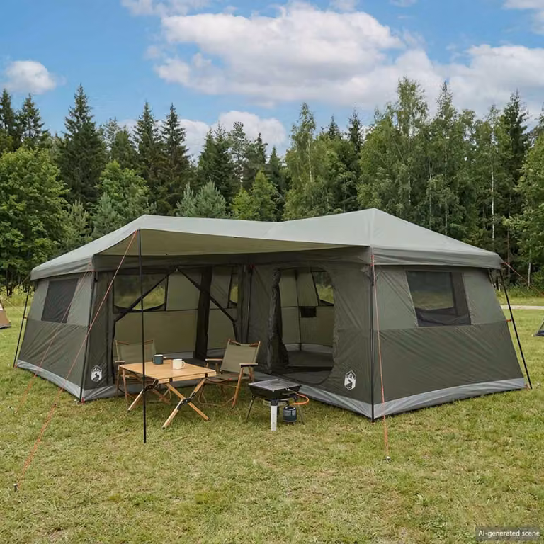 Tenda Familiare Impermeabile vidaXL per 14 Persone, Verde