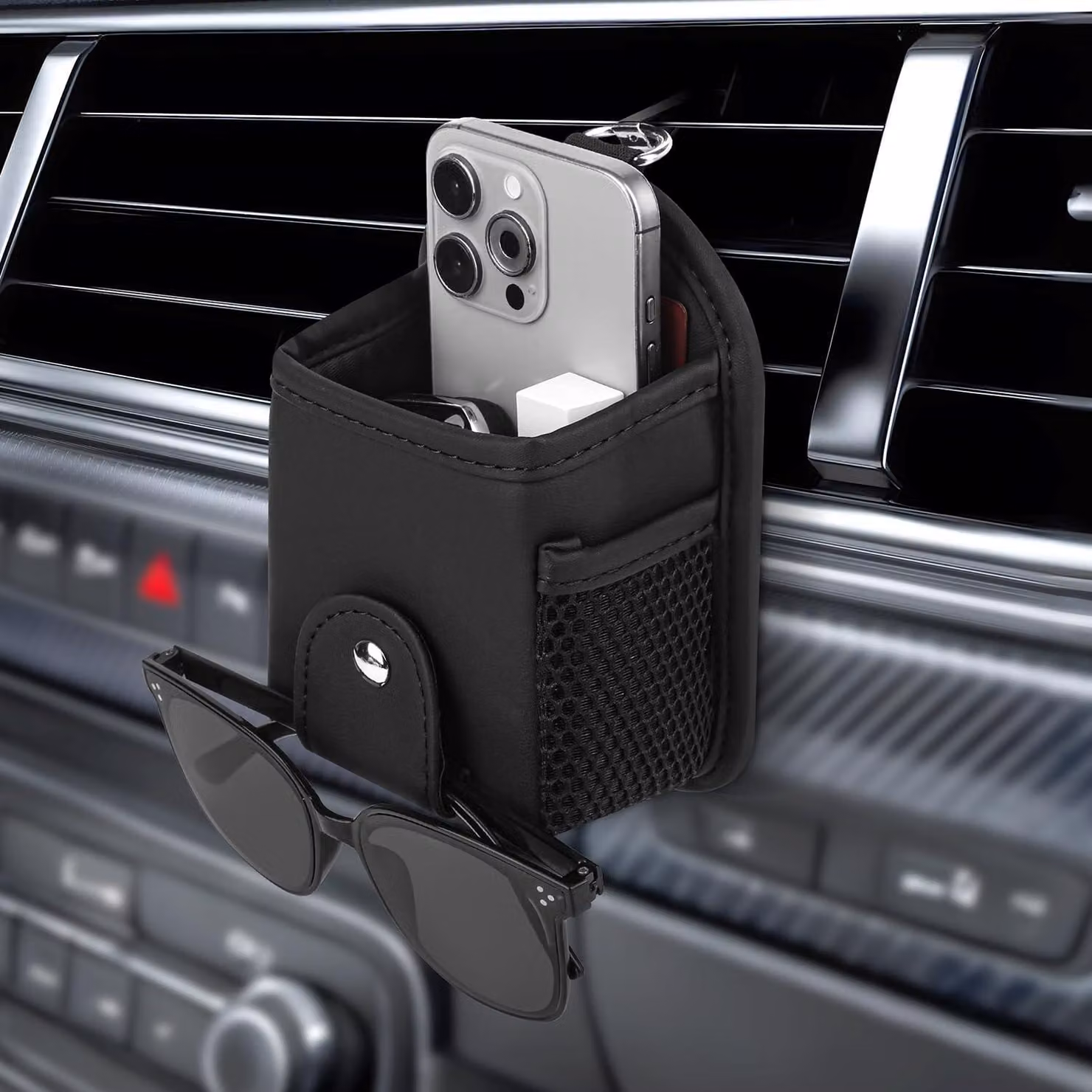 Borsa per l'aria condizionata dell'auto, in ecopelle, organizer universale per piccoli oggetti, ideale per l'interno dell'auto