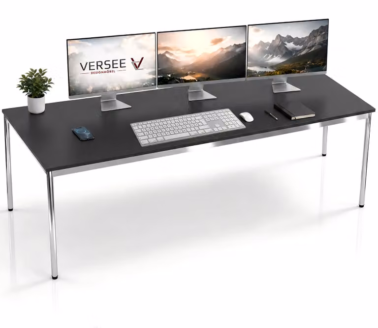 Scrivania / tavolo da conferenza VERSEE VST1 180x75 cm nero - regolabile in altezza, stabile