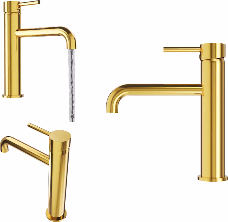 Granitan - Rubinetto per lavabo - Rubinetto da bagno - Cartuccia in Vetroceramica - Oro - Rubinetto per lavabo - KIVO