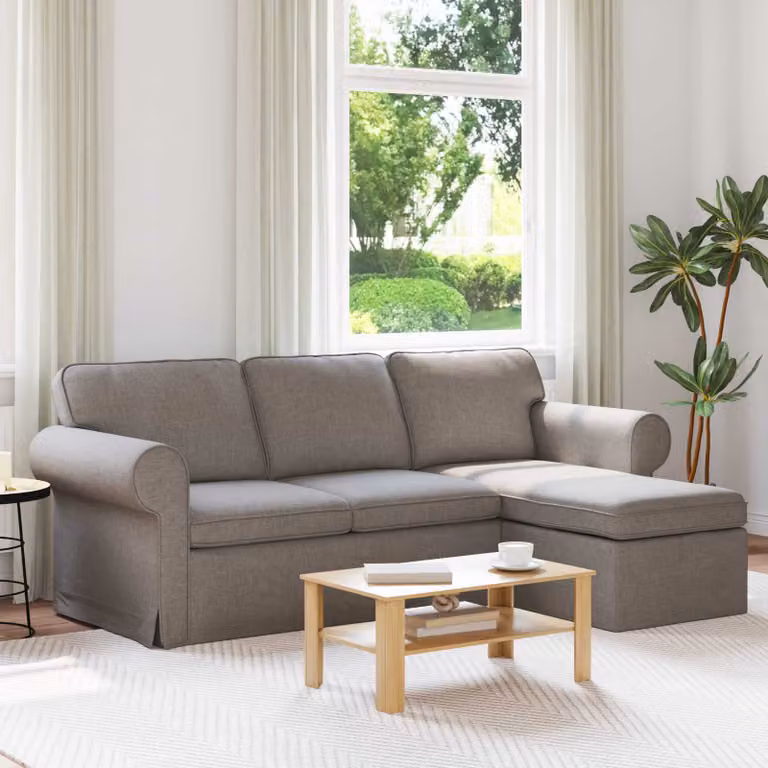 Divano angolare a L vidaXL Talpa in tessuto con coperture rimovibili, L/P/H: 215 x 138 x 80 cm