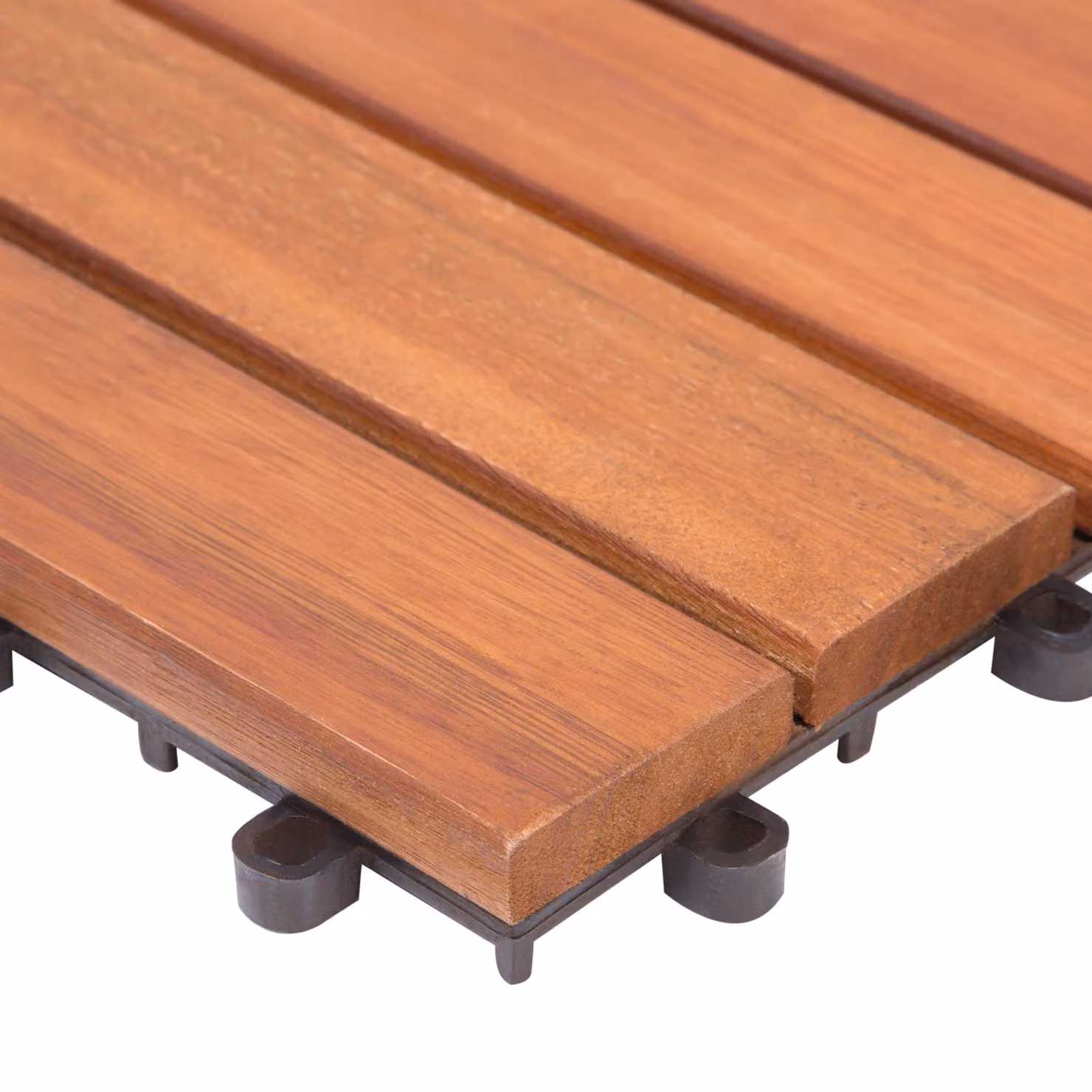 Set di 33 piastrelle da giardino Deuba in legno di eucalipto marrone con sistema click con incastro – 2