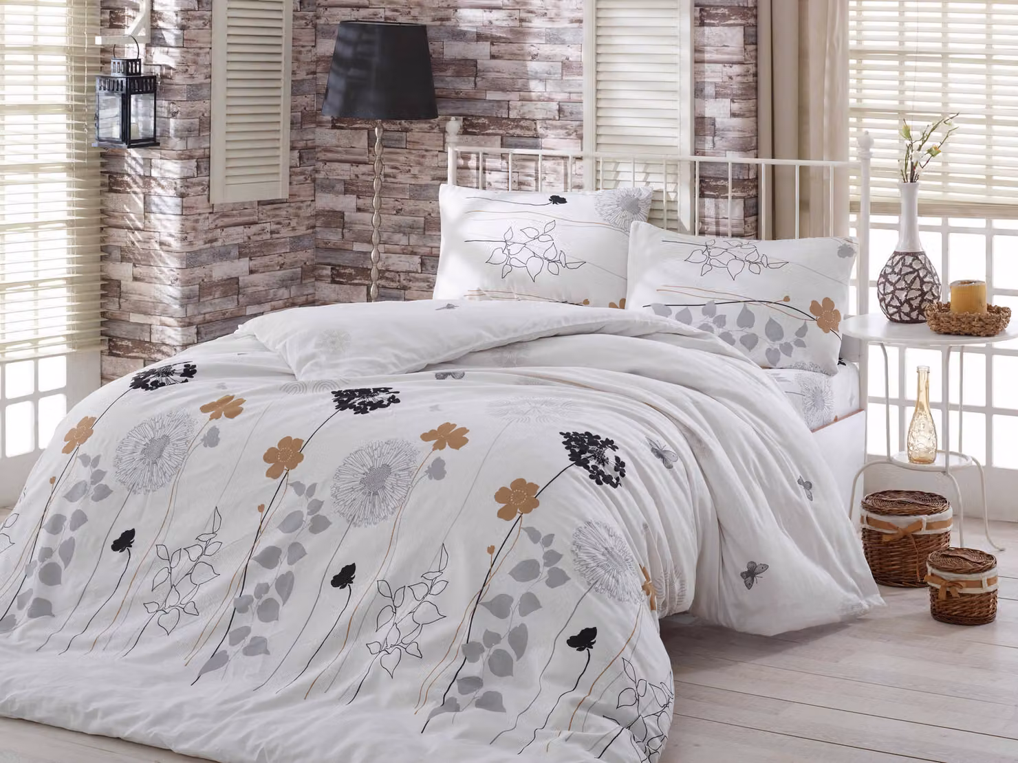 L'Essentiel Linge de Maison, Begonvilla- EPJ3843, Bianco, Copriletti, 65% cotone / 35% poliestere