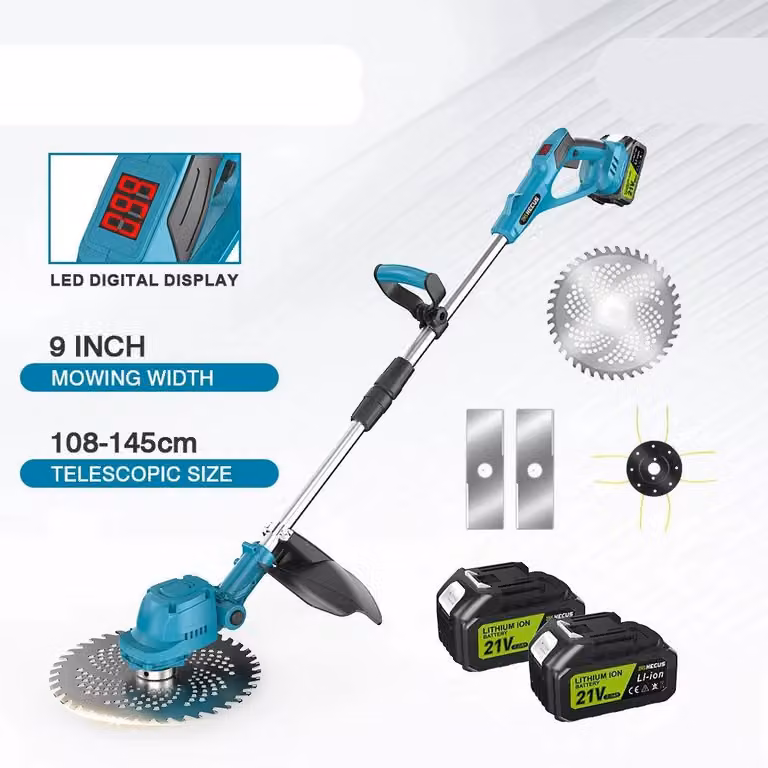 Tagliaerba - Trimmer per erba - Attrezzi da giardino - Coltivatore manuale - Elettrico - 9 pollici - Pieghevole - Senza fili