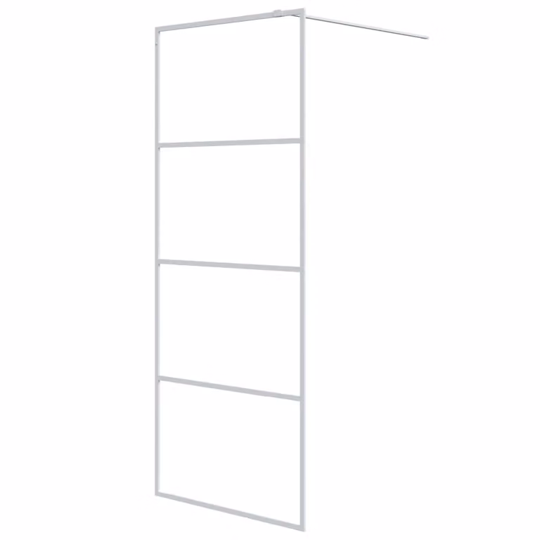 Parete Doccia Walk in Bianca 80x195 cm Vetro Trasparente ESG