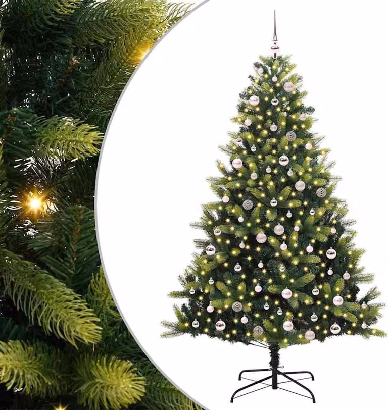 Albero di Natale Artificiale a Cerniera con 300 LED 240 cm