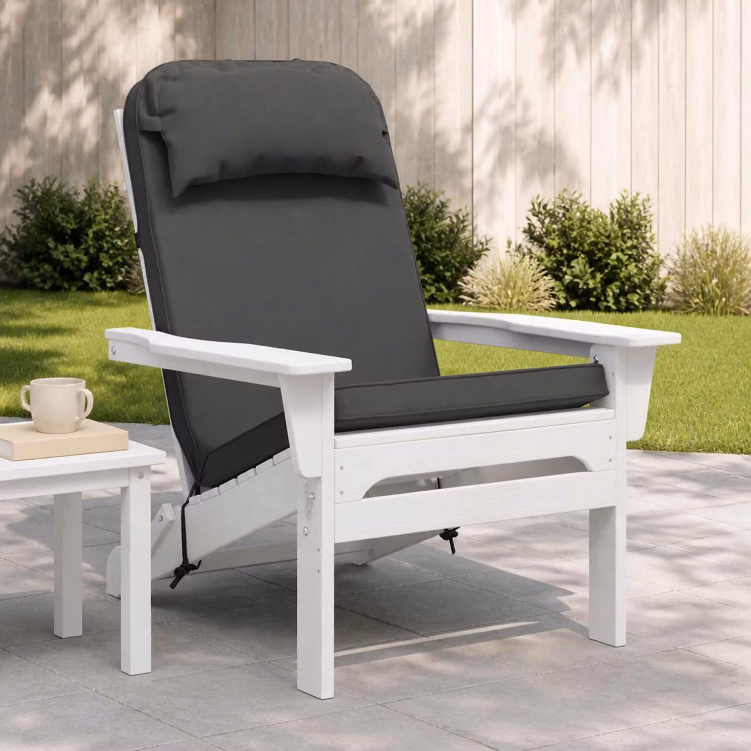 vidaXL Cuscino per Lounger Sole in Poliestere Antracite con Rivestimento Lavabile e Resistente ai Raggi UV