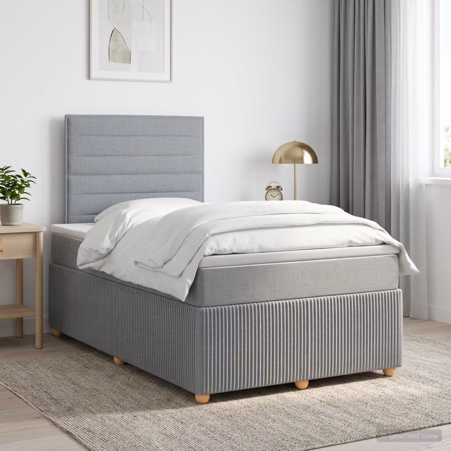 vidaXL Letto box spring con materasso a molle insacchettate Grigio e Bianco L/P: 200 x 120 cm