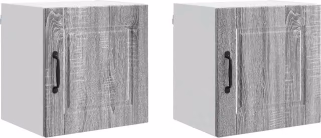 Set di 2 pensili da cucina moderni portaoggetti 40 x 31 x 40 cm in legno ingegnerizzato grigio sonoma 02_0054234