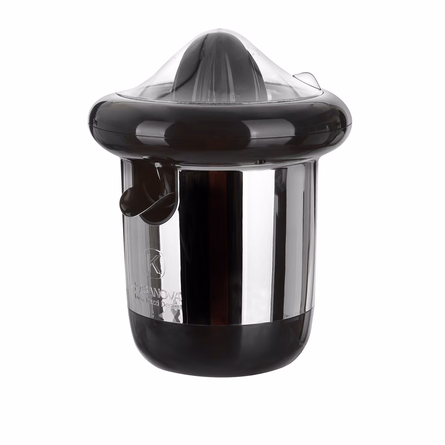 Spremiagrumi elettrico Kasanova in acciaio inox nero e argento Design Luca Trazzi – 2