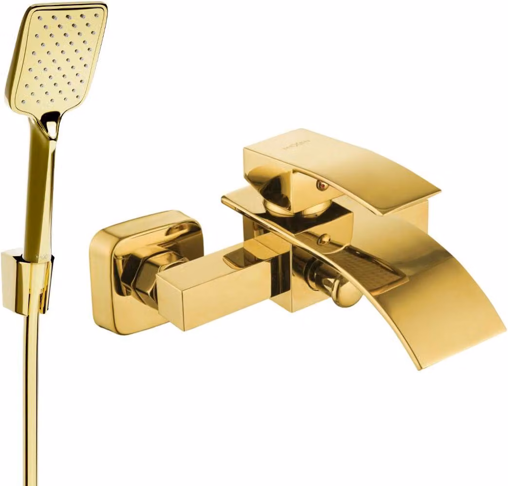 Mexen Aries R62 rubinetto da vasca con set doccia, dorato - 74483R62-50