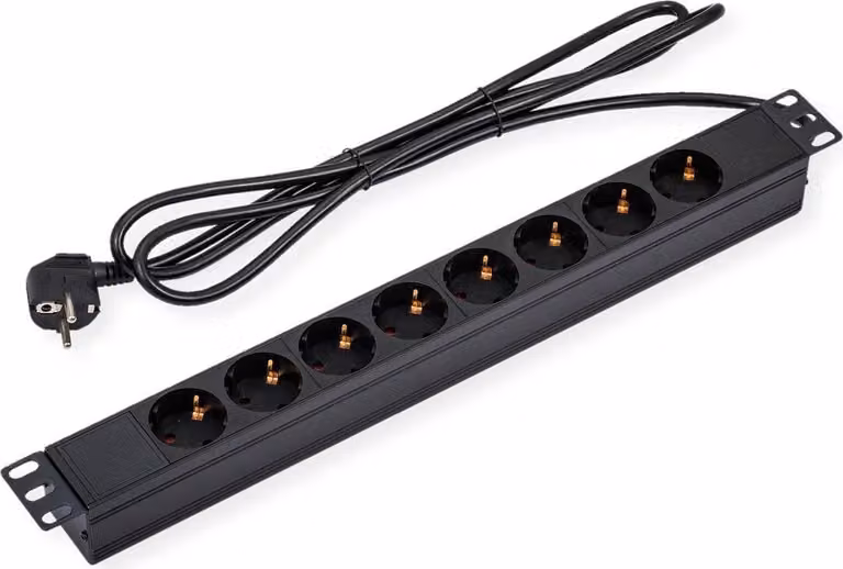 VALUE 19" Presa di corrente 1 U 8gang 3m cavo di alimentazione - Presa di corrente - 3 m - Modulo rack (19.99.1636)
