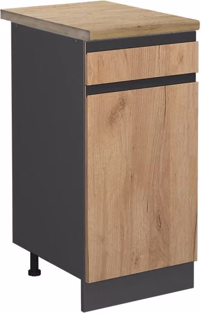 Mobiletto base per cucina Vicco R-Line J-Shape Rovere e Antracite L: 40 cm, P: 60 cm, H: 81,6 cm