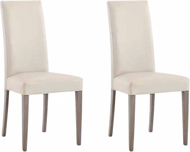 Set di 2 sedie moderne Mobili 2G in legno ed ecopelle imbottita beige