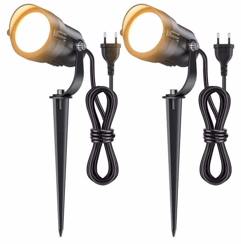 Faretto da giardino LED - 12 W - 1320 lm - Luce bianca calda 2700K - Set da 2 pezzi