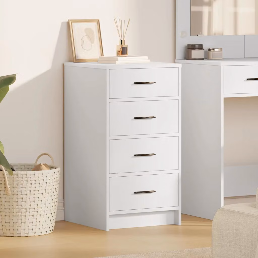 Credenza moderna vidaXL in legno ingegnerizzato MDF bianco L 40 cm x P 41 cm x H 75 cm