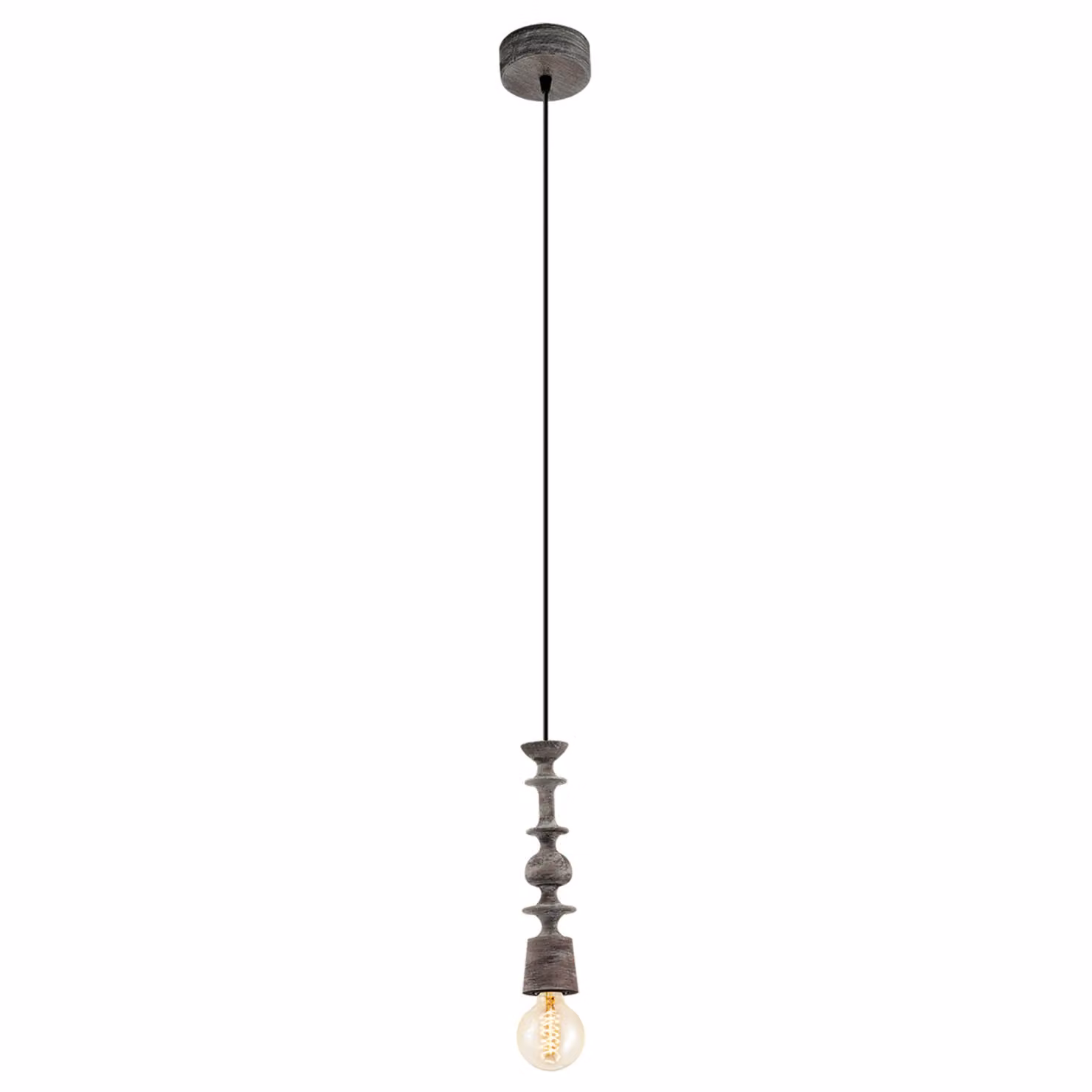 Lampada a sospensione a 1 luce E27 NERO-PATINA AVOLTRI