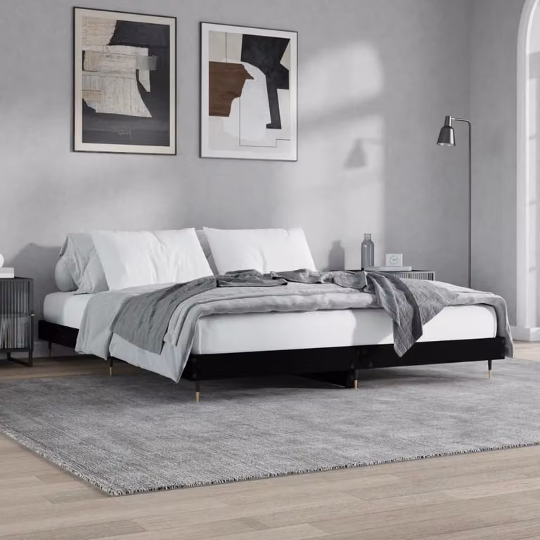 Giroletto vidaXL Nero in Legno e Metallo 200x200 cm