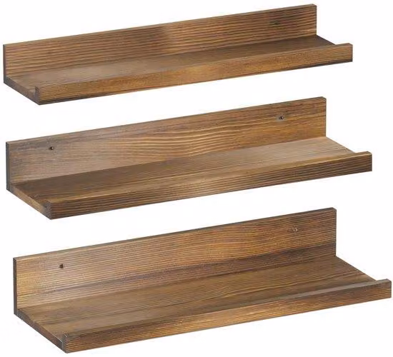 Set di mensole da parete in legno a forma di U, composto da 3 elementi