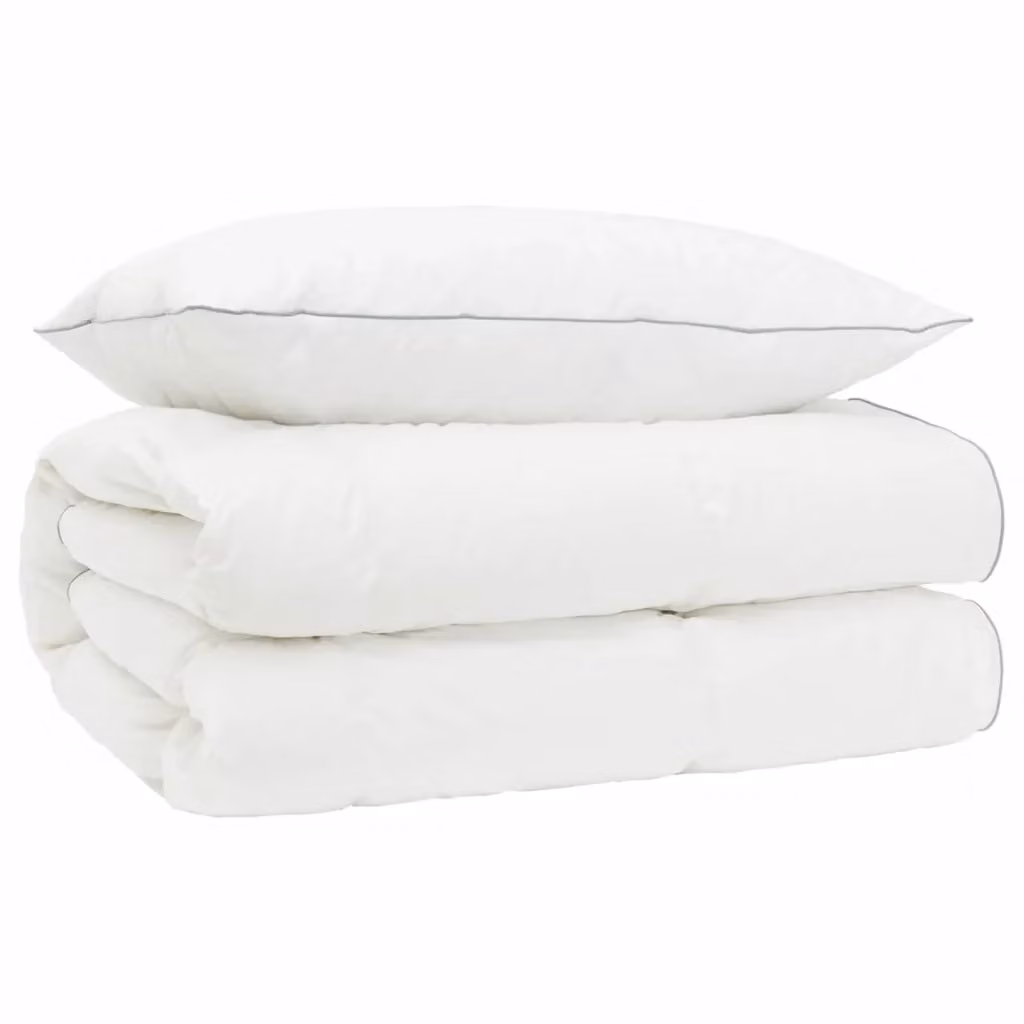 Set di 2 piumoni vidaXL in piume e piumino bianco traspirante per adulti L 140 cm x P 200 cm – 2