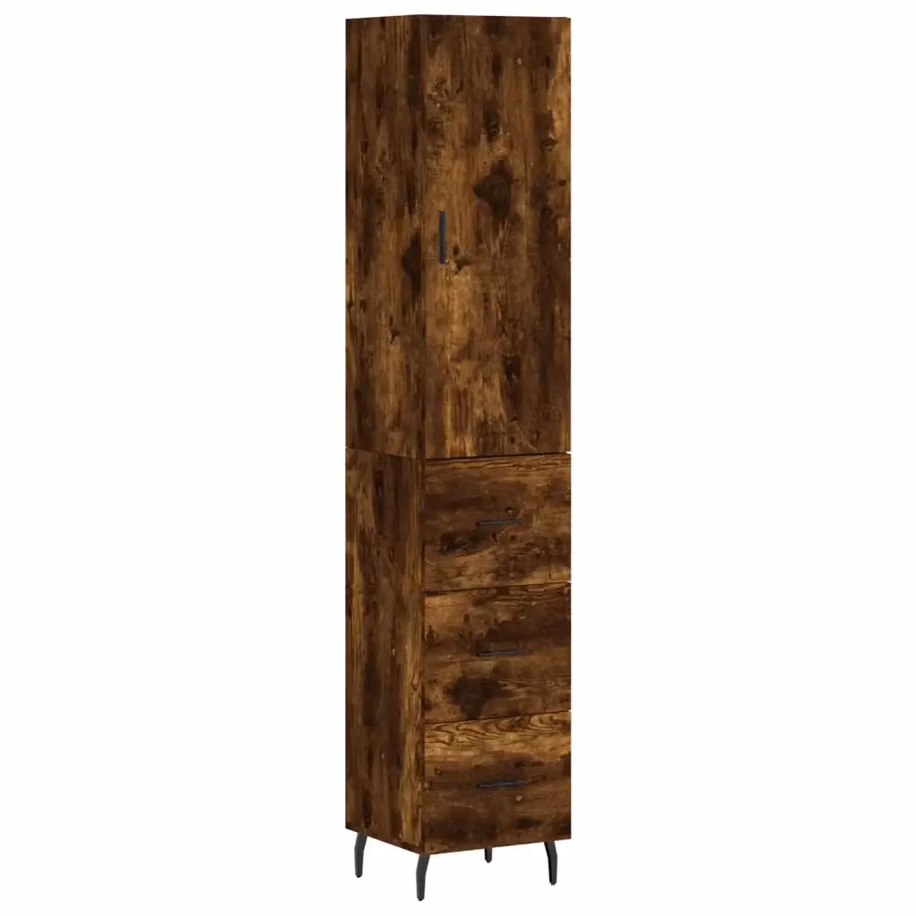 Credenza vidaXL in legno e metallo color marrone, L/P/H: 34,5 x 34 x 180 cm – 2
