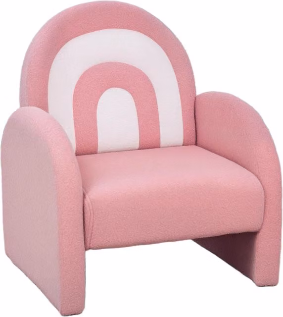 Divano per bambini Xylo in tessuto morbido con schienale arcobaleno rosa L 45 cm, P 41 cm, H 52 cm