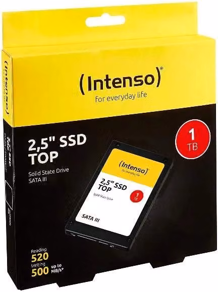 SSD interno Intenso SATA III da 1TB, colore nero