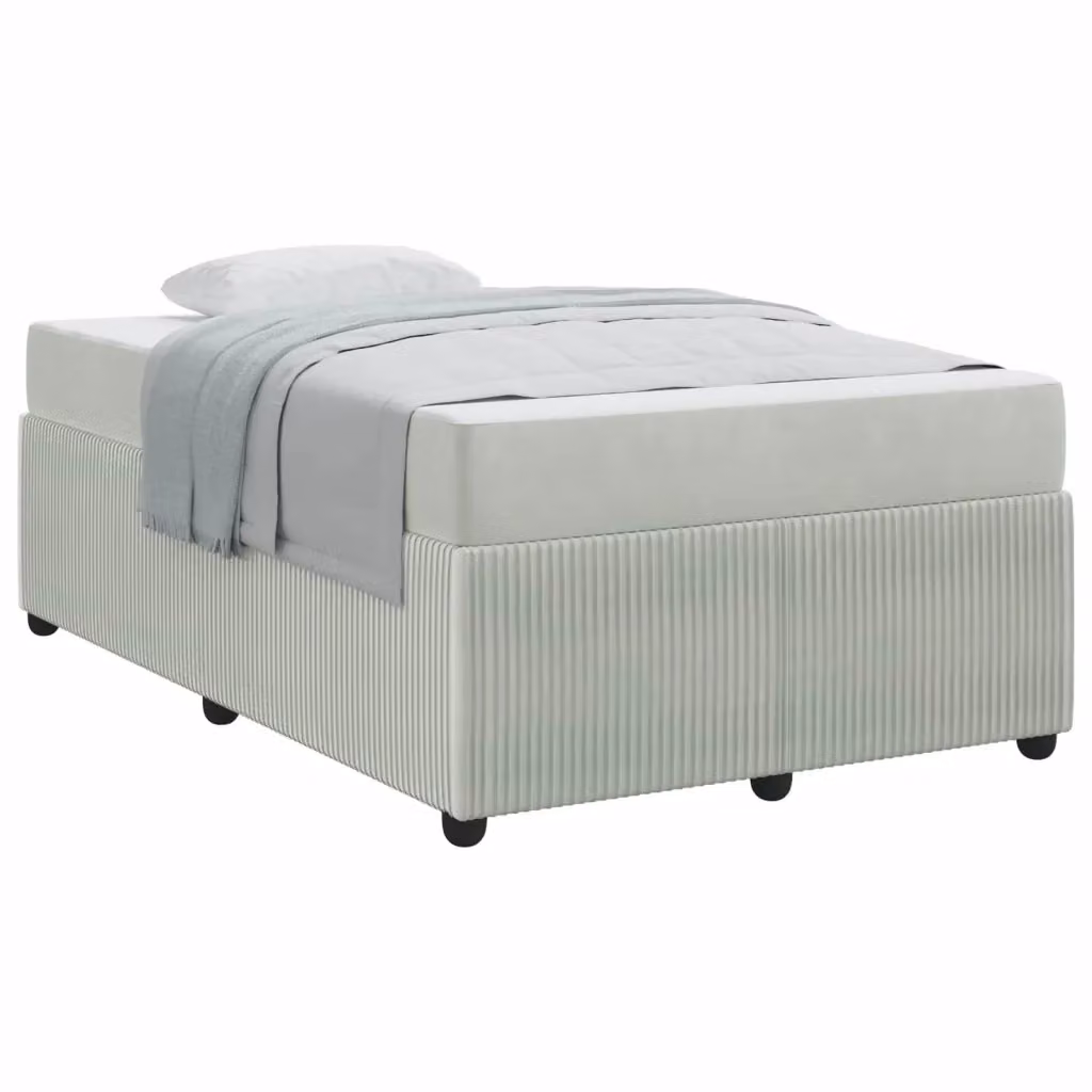 Struttura del letto moderna vidaXL in tessuto e legno, Grigio, L 120 x P 200 cm – 2