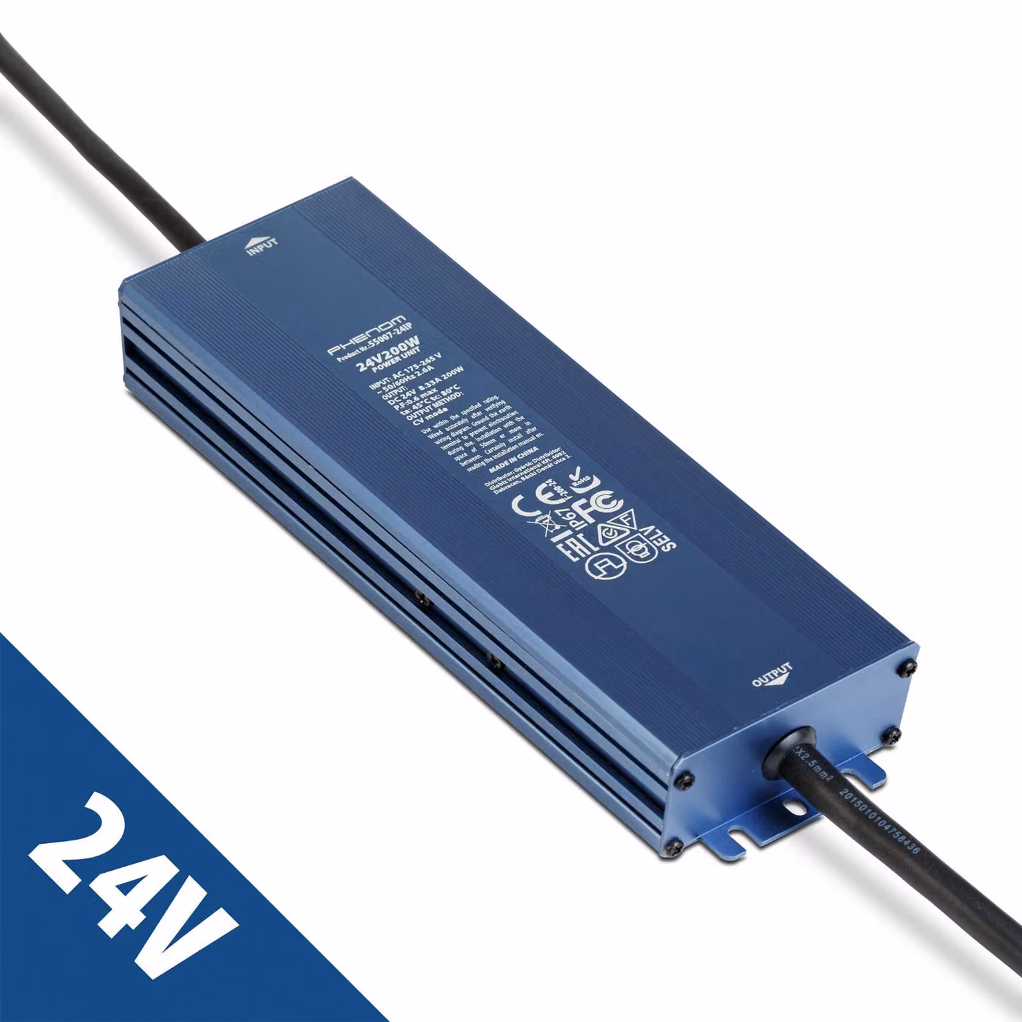 Alimentatore LED 24 V 200 W IP67 impermeabile - Trasformatore 24 V CC 8,3 A - Driver LED per esterni - Adatto per strisce LED, telecamere e illuminazione da giardino [55007-24IP]