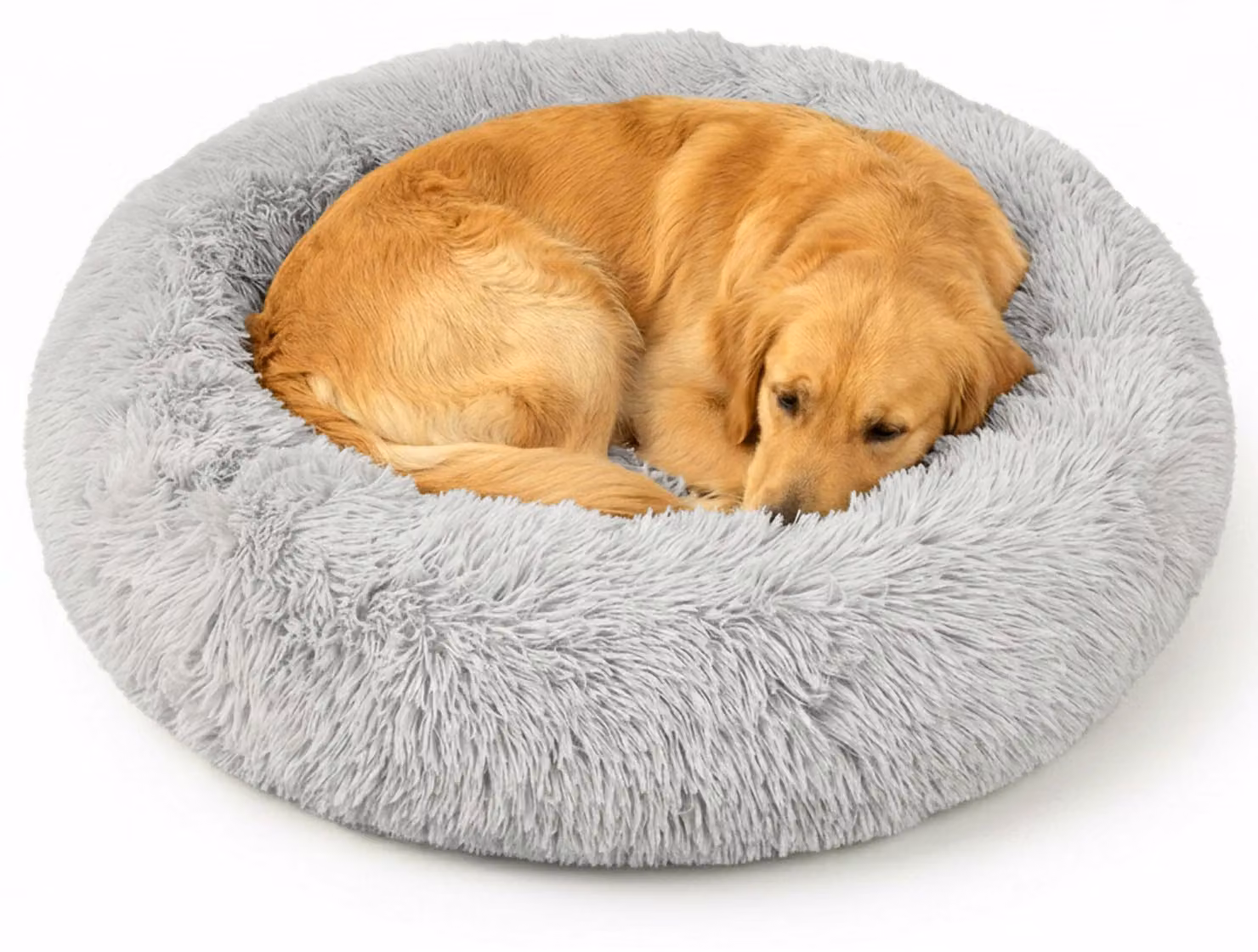 Relaxdays, cuccia per cani morbida e rotonda, diametro 100 cm, cuscino per cani di taglia media, cuccia per animali domestici lavabile, grigia