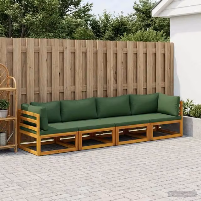 Set di divani 4 pz Naturale Legno di Acacia Massello 3417253