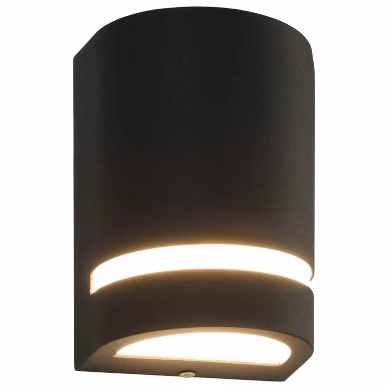 The Living Store Luci da parete per esterni 2 pezzi 35 W nero semicircolare
