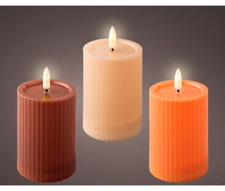 Candela solare Lumineo in plastica, ø 7,5 cm x 10 cm