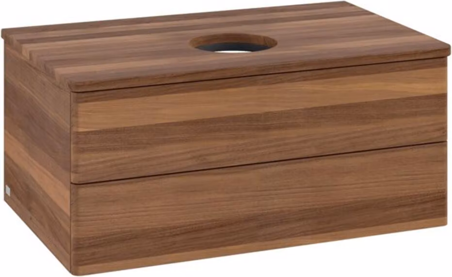 V&B Mobiletto senza struttura frontale - illuminazione Antao 80x36x50cm, WBP-colore w. wal, w. walnut