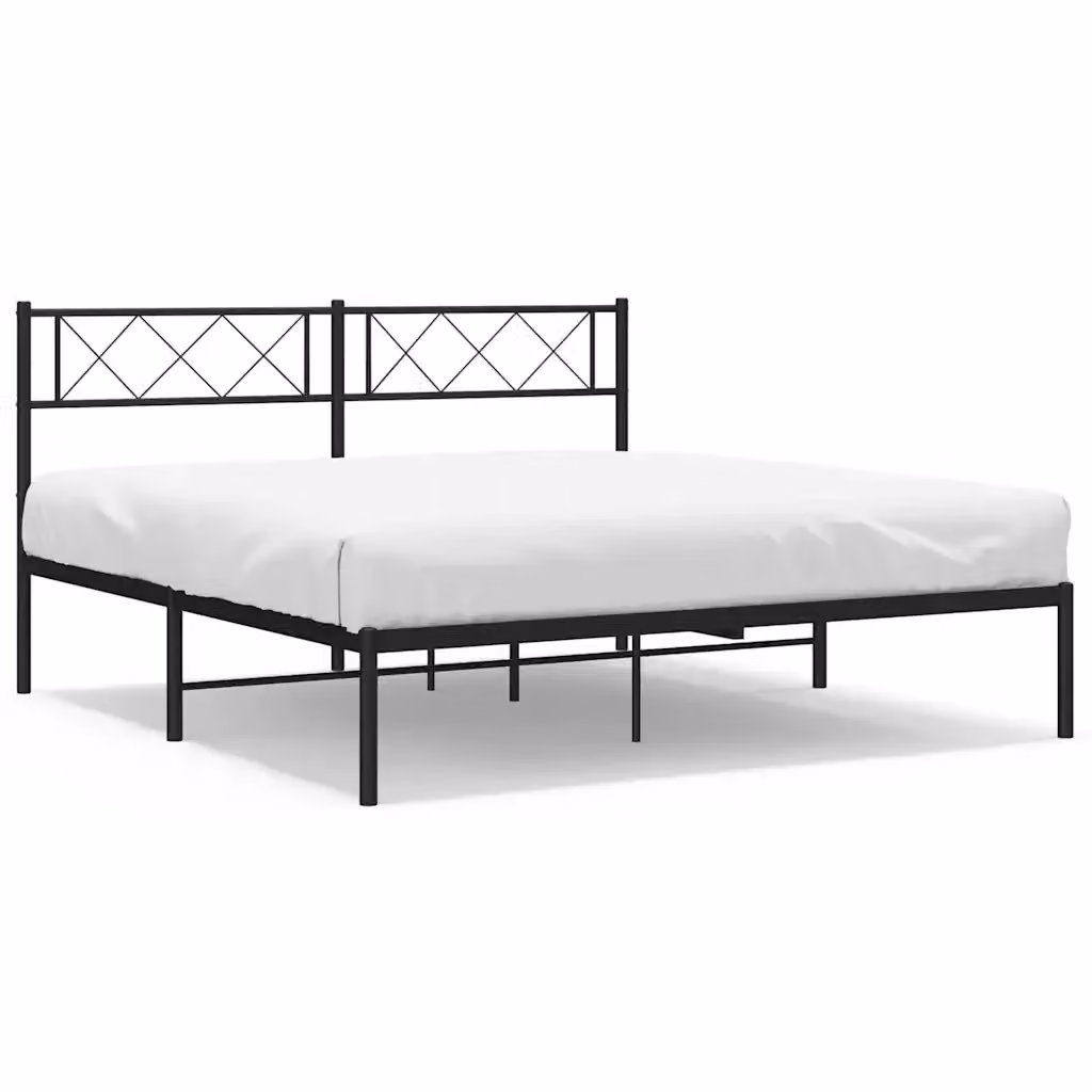 Giroletto con testiera in metallo nero vidaXL L/P/H: 207 x 160 x 90 cm – 2